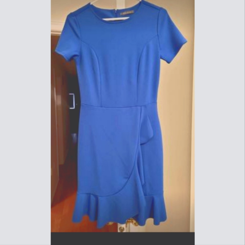 Blue ruffled dress